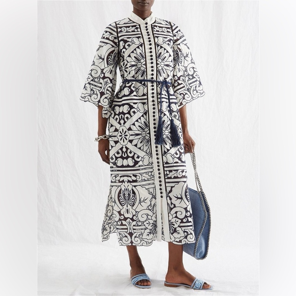 Zimmermann Lyre Embroidered Shirt Dress